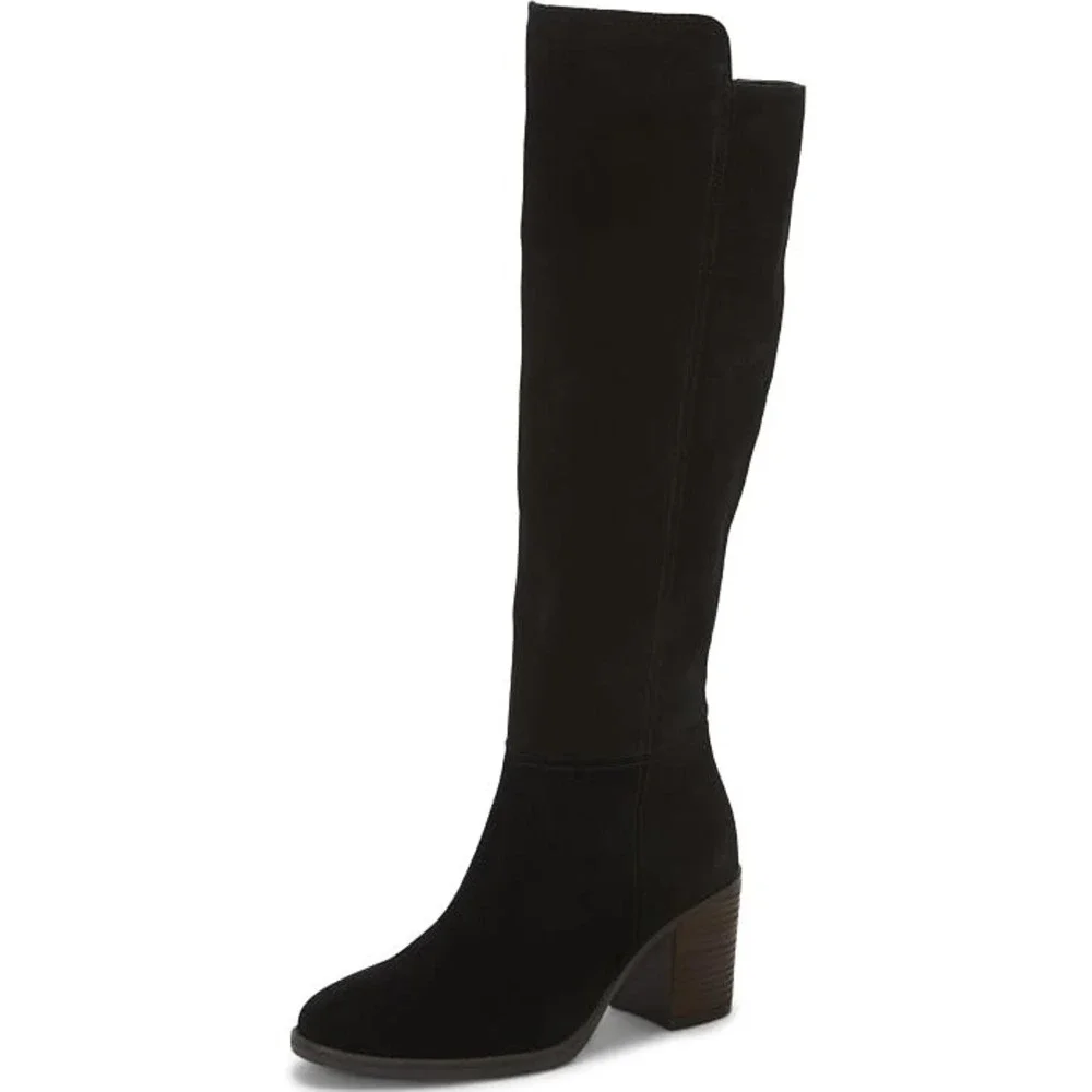 LUCKY BRAND Women's Knee High Boots BONNAY Black Suede Size 6 Brand New $200+!